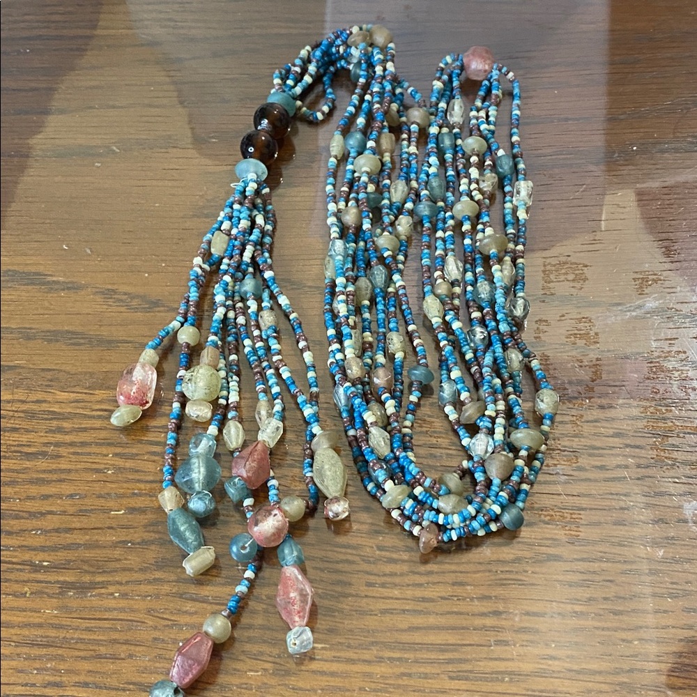 5 for $15 Multicolor Glass and stone Beaded Necklace with Tassel